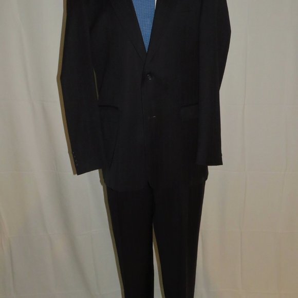 Burberrys Prorsum Super 100 Blue Stripe Two Button Suit 42XL